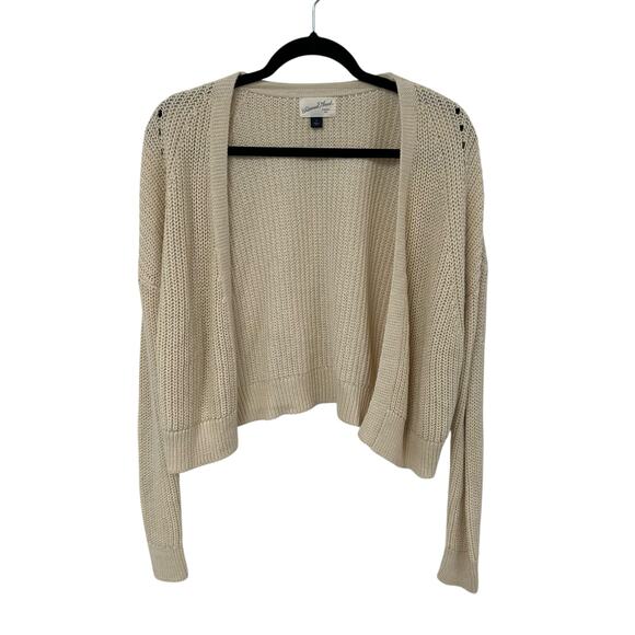 Universal Thread Cream Knit Open Front Cropped Cardigan Sweater Womens Small - Picture 1 of 5